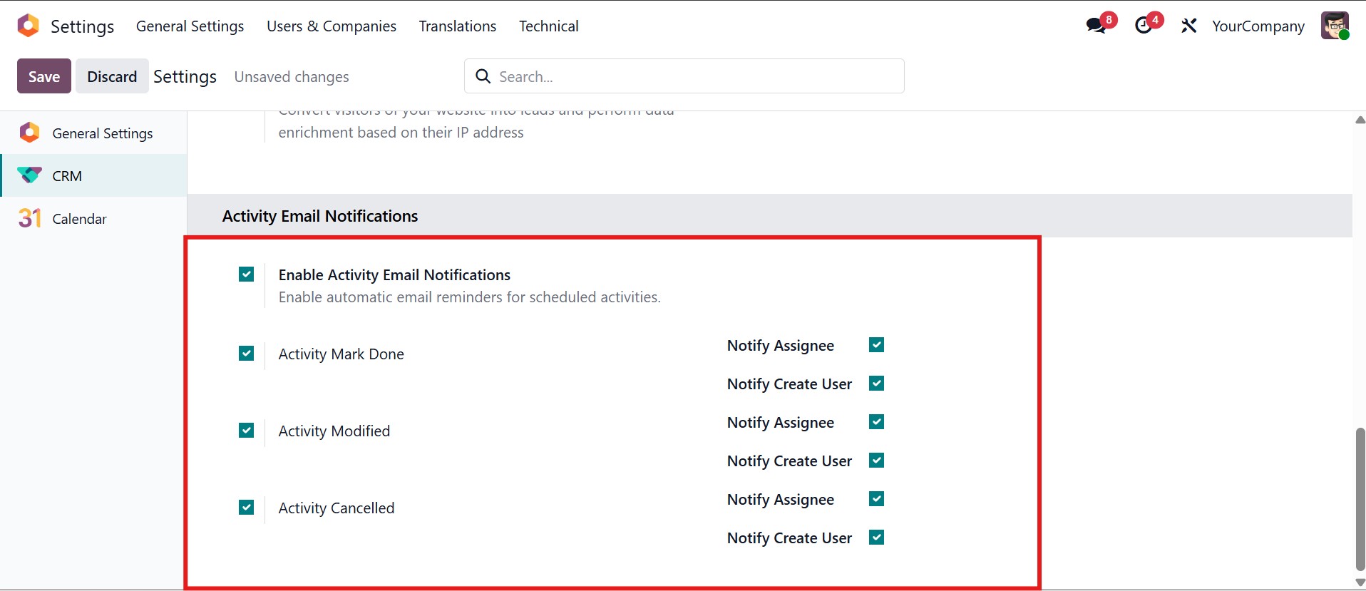 Login Details Menu Screenshot