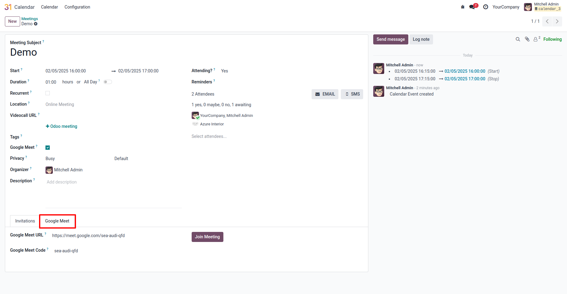Clicking the Join Meeting button