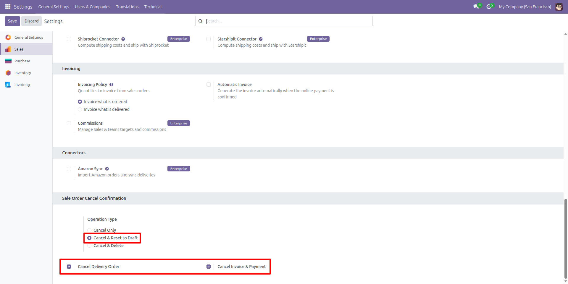 Cancel & Reset to Draft Configuration