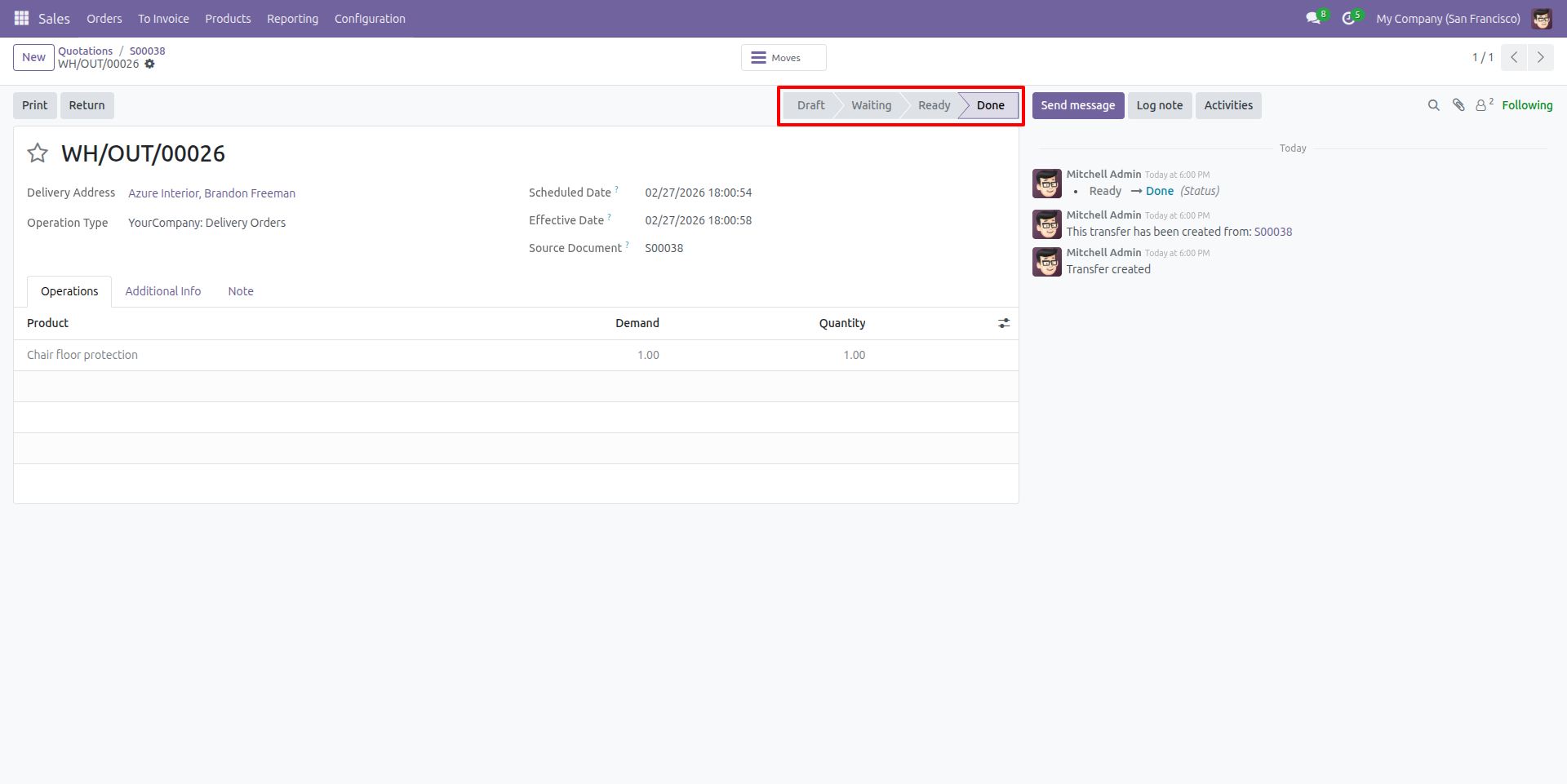 Delivery Order Completed