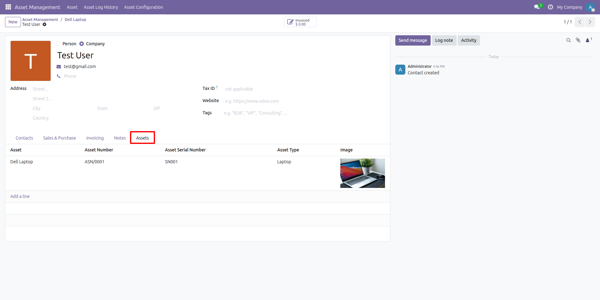 Auto-Linked Asset Record in Contact App