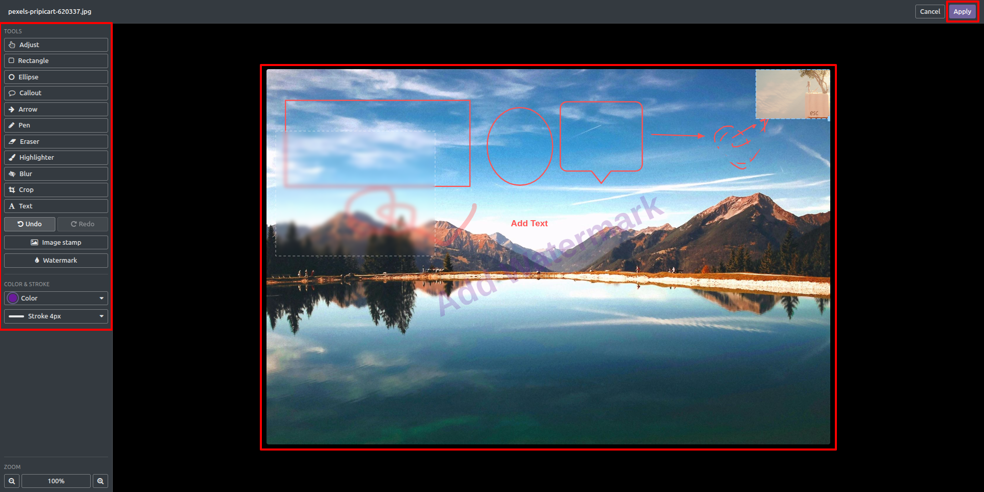 Full Annotation Editor with Drawing Tools