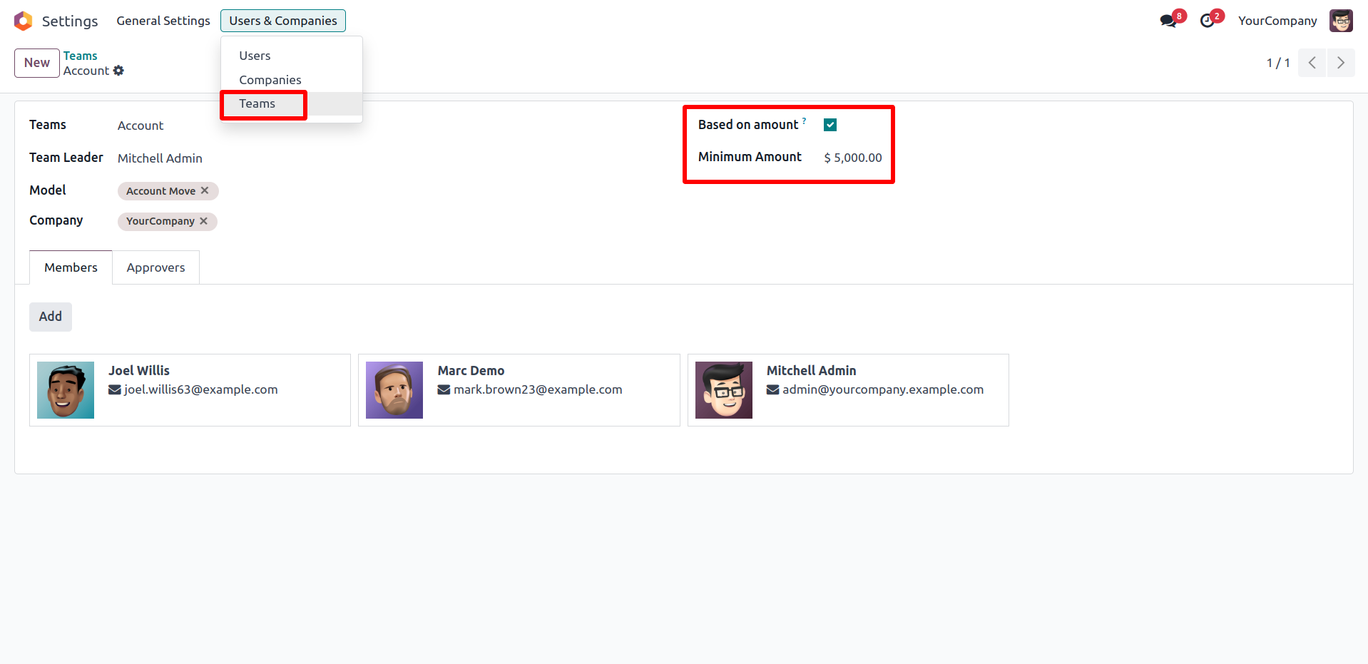 Login Details Menu Screenshot