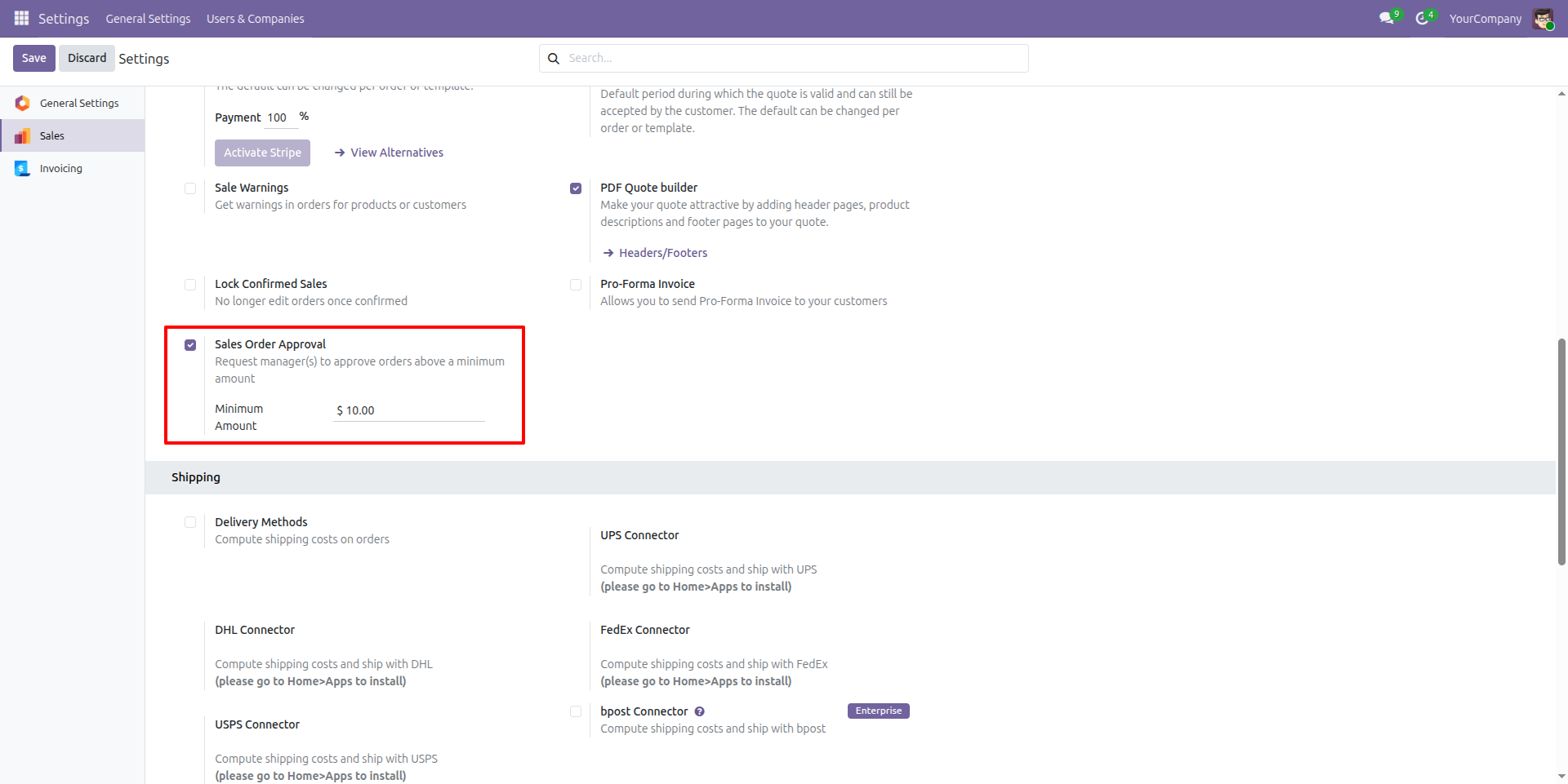 Login Details Menu Screenshot