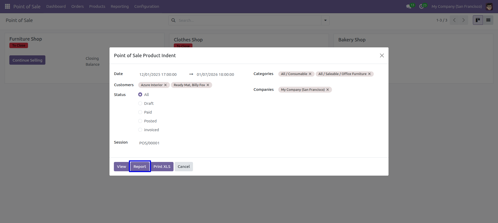 POS Product Indent Wizard