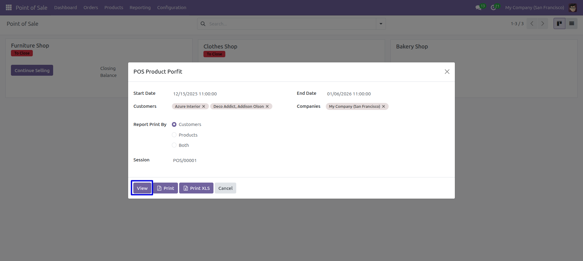 POS Product Profit Group By