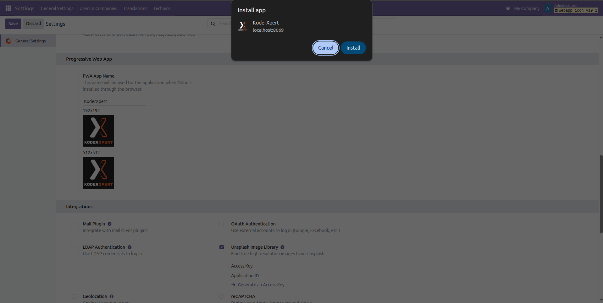 PWA Installation Popup with Custom App Icon