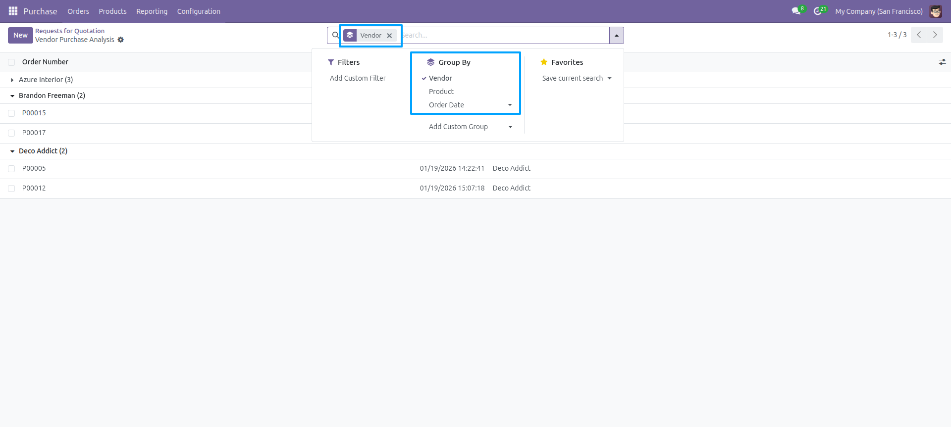 Vendor Purchase Analysis wizard - Report Print By Products