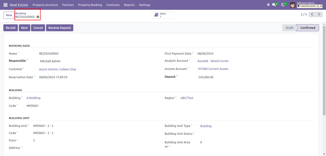 Add Property Booking Screenshot