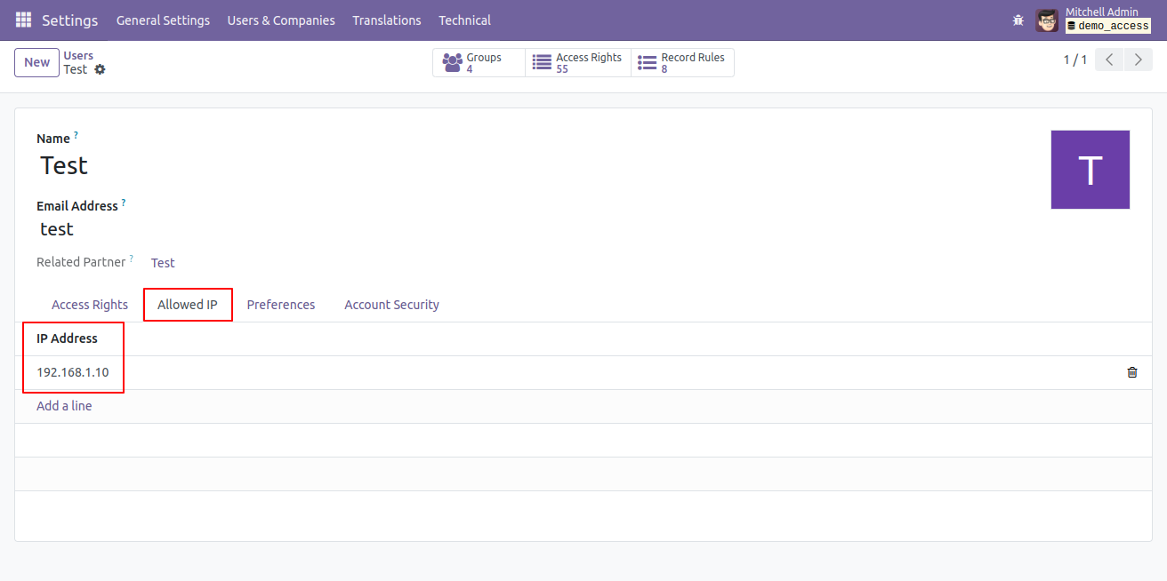 Create New User Screenshot