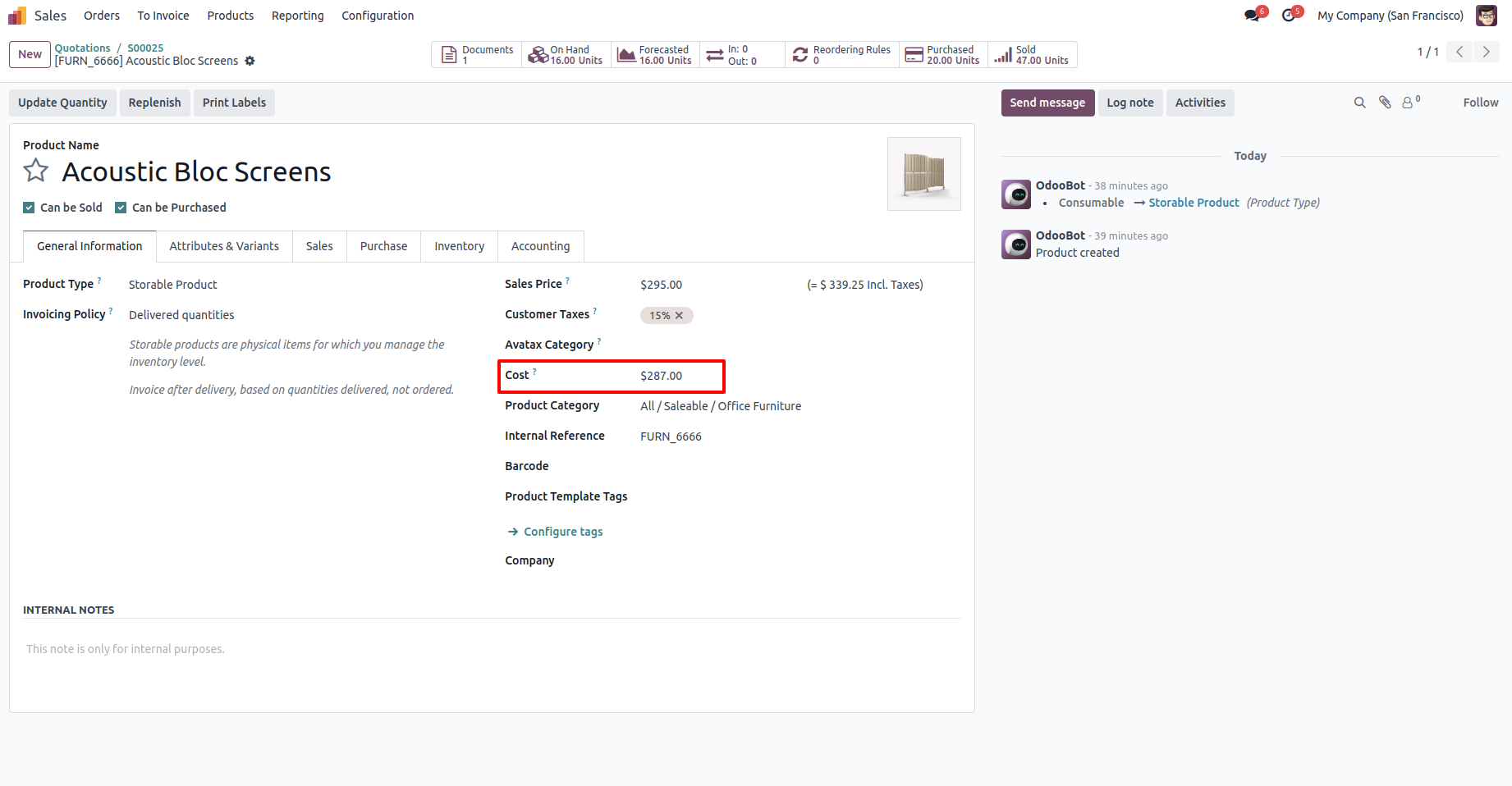 Login Details Menu Screenshot