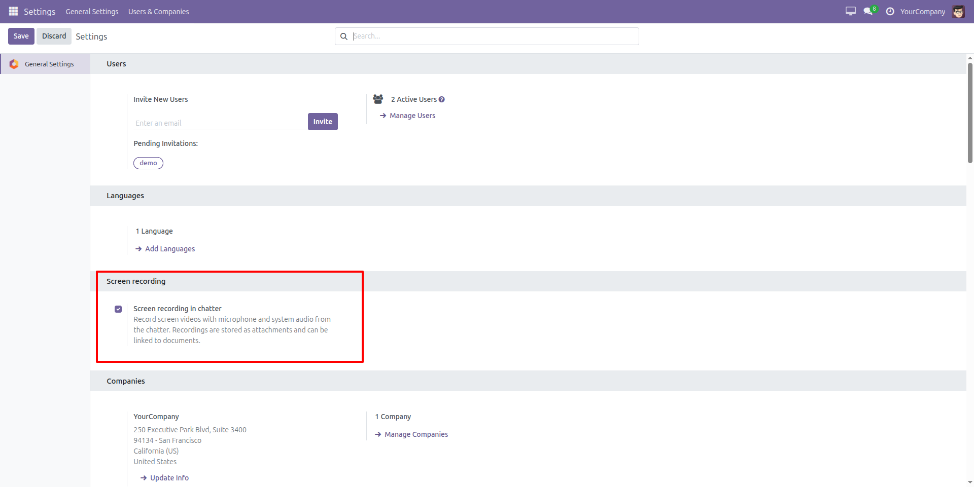Enable Screen Recording in Chatter