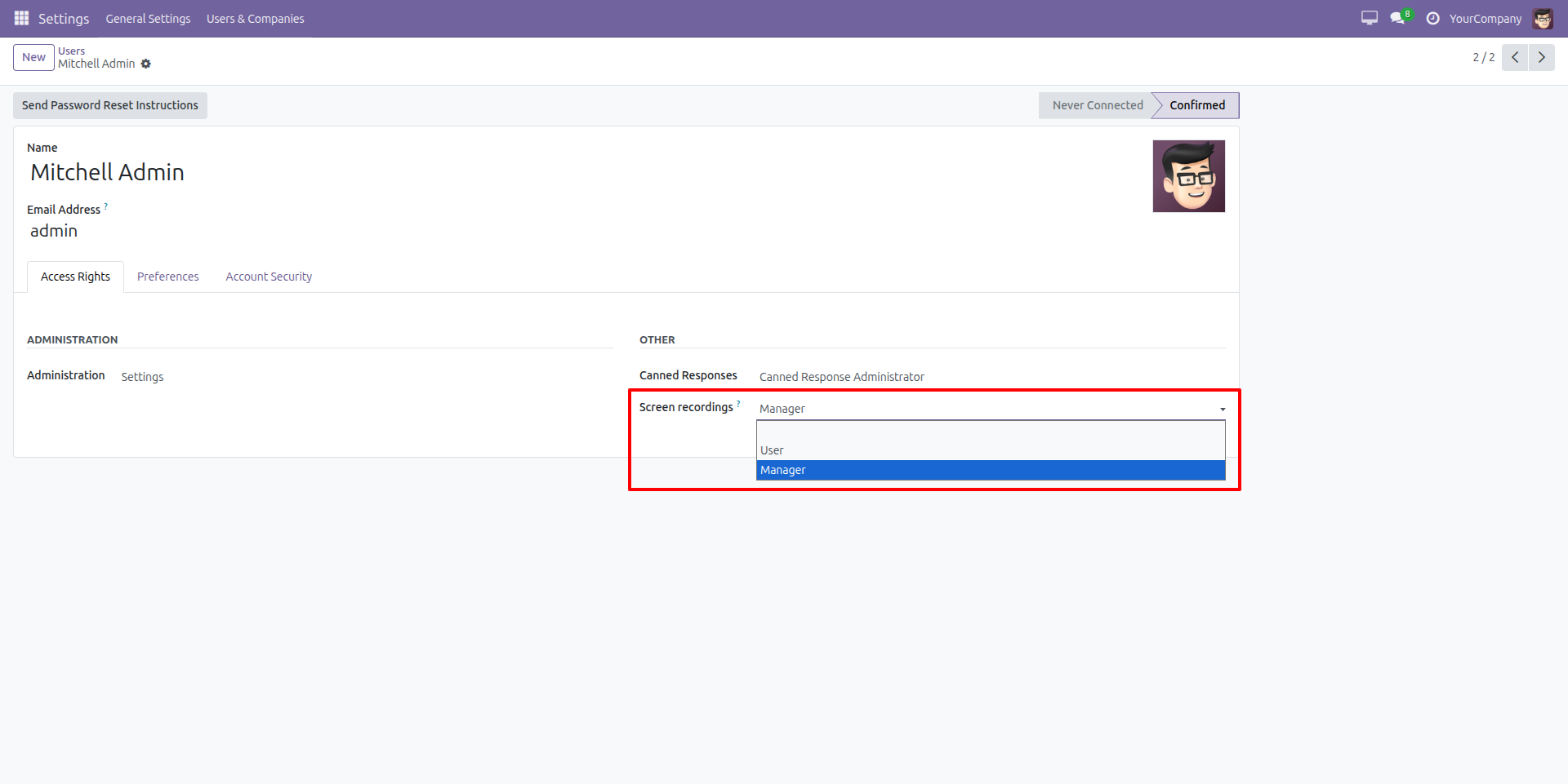 Manage Screen Recording Access Rights