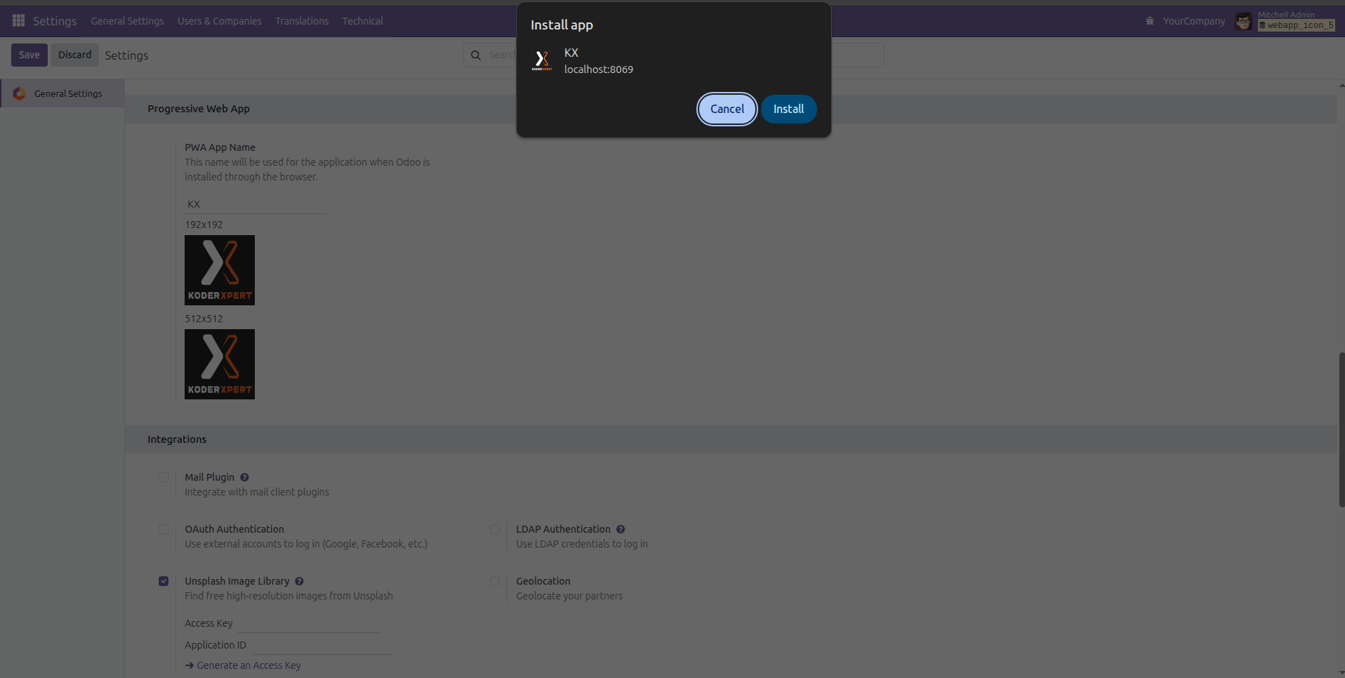 PWA Installation Popup with Custom App Icon