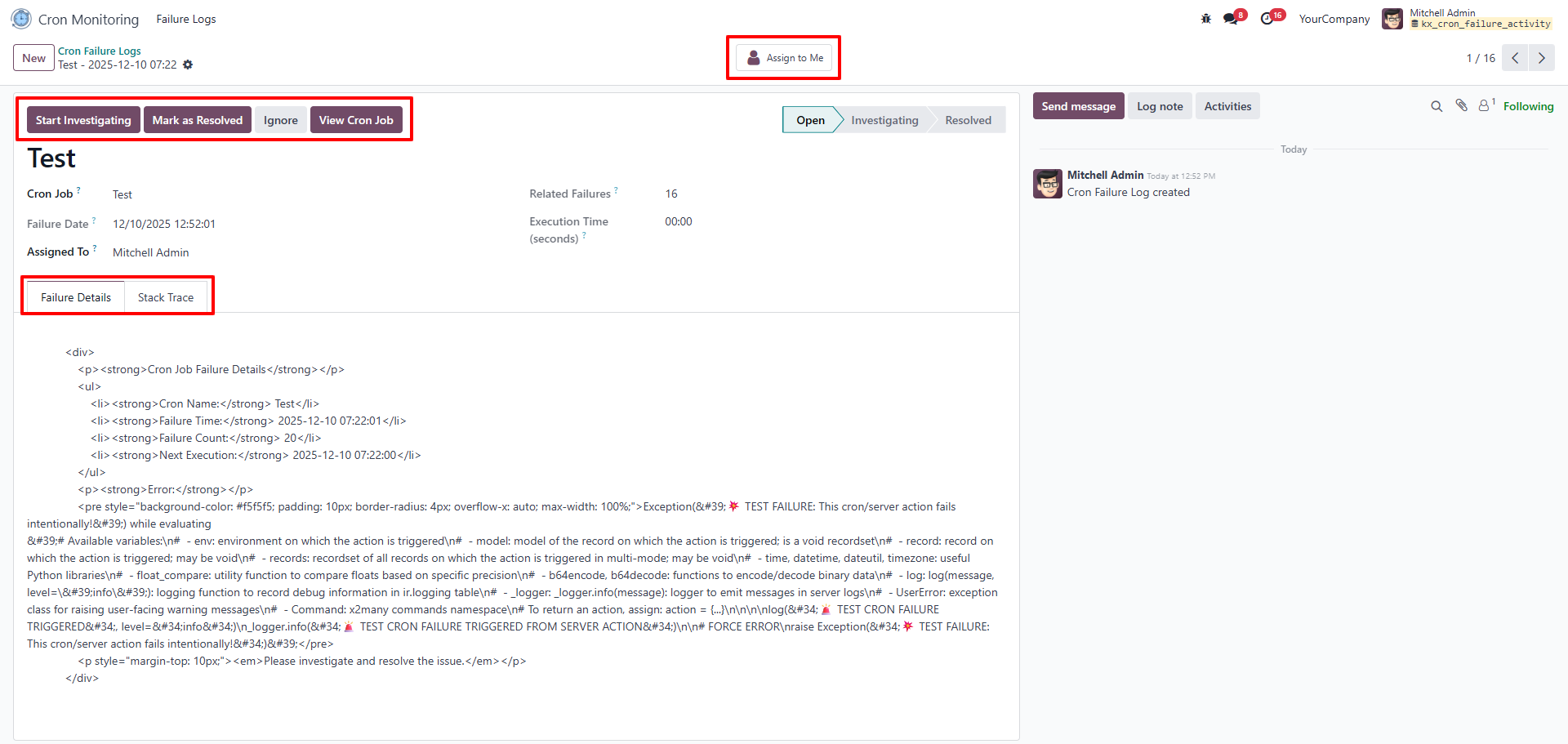 Detailed Error Information