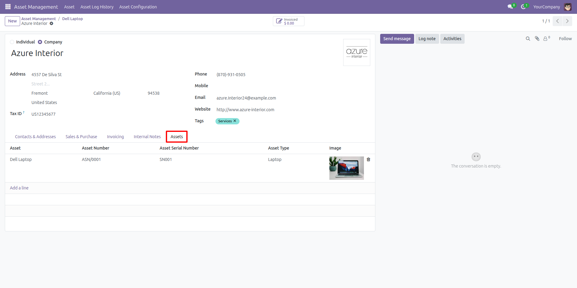 Auto-Linked Asset Record in Contact App