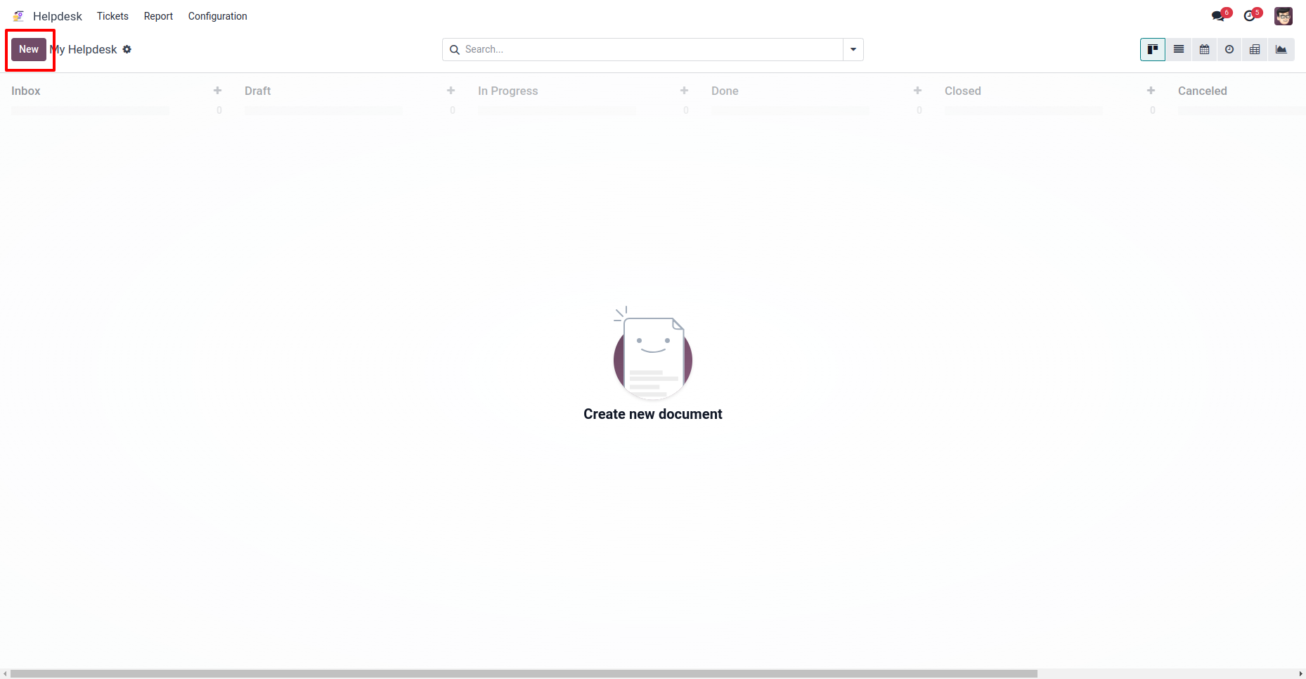 Create new helpdesk ticket