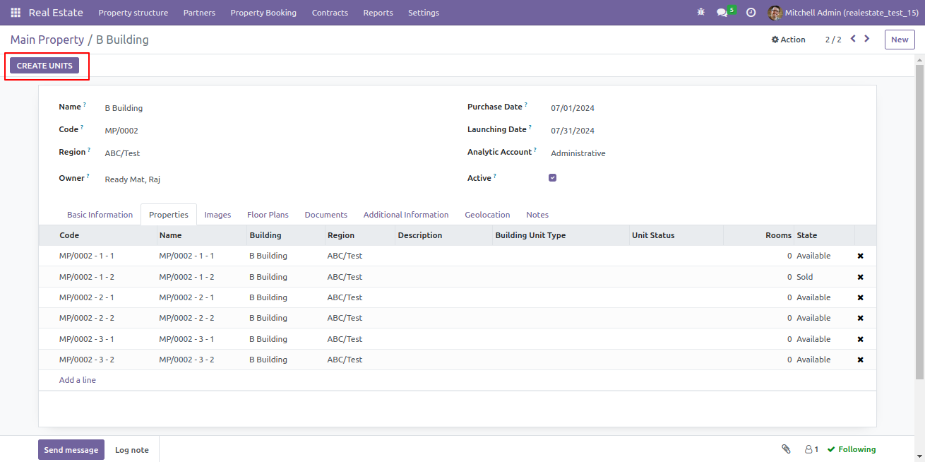Create Units For Property Screenshot