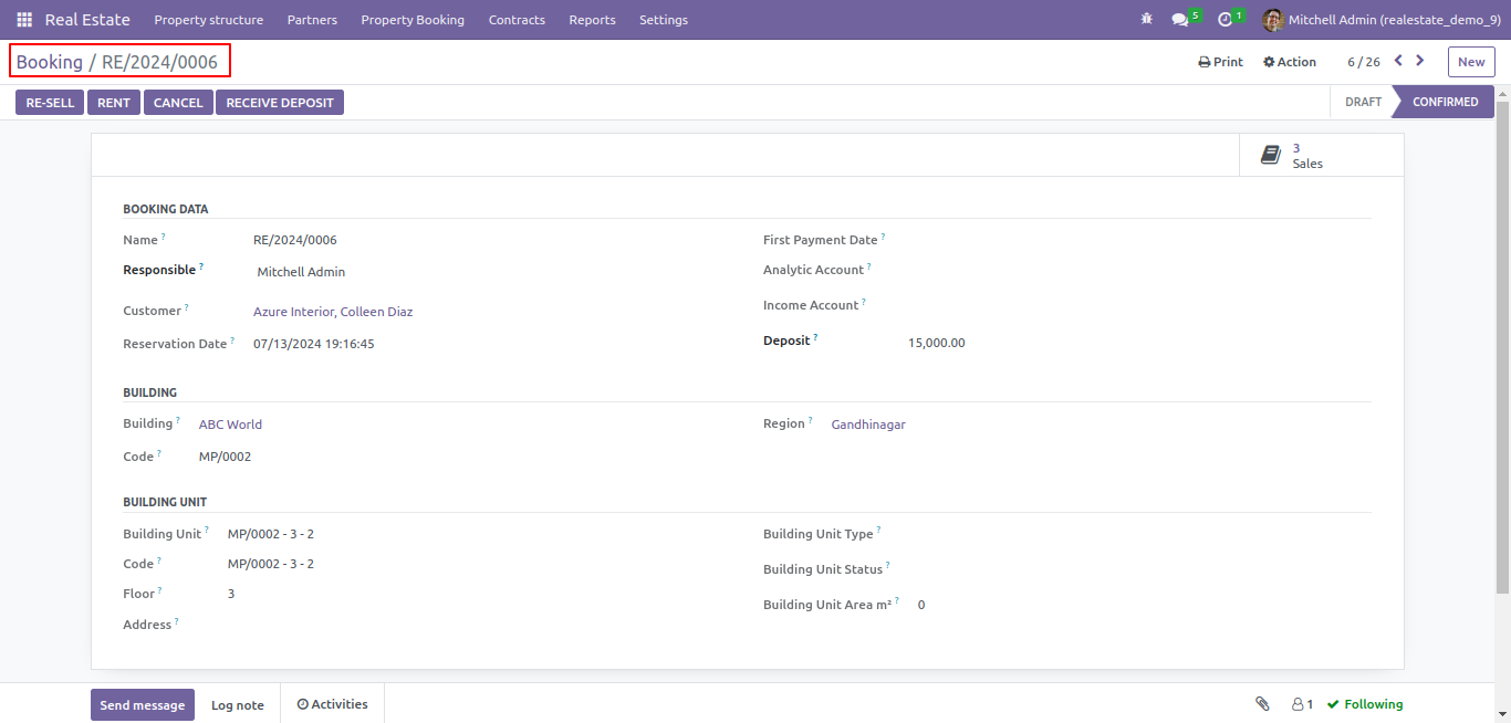 Add Property Booking Screenshot
