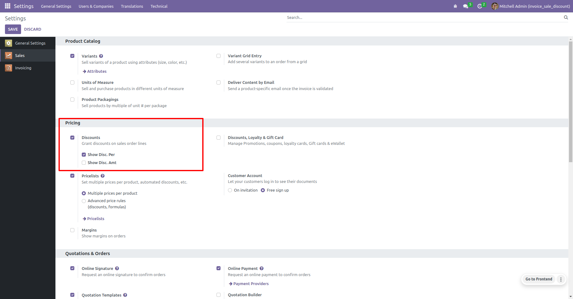 Login Details Menu Screenshot